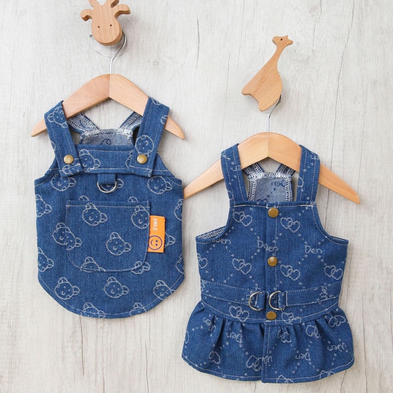D Ring Strap - Vestido vaquero para perros, arnés para