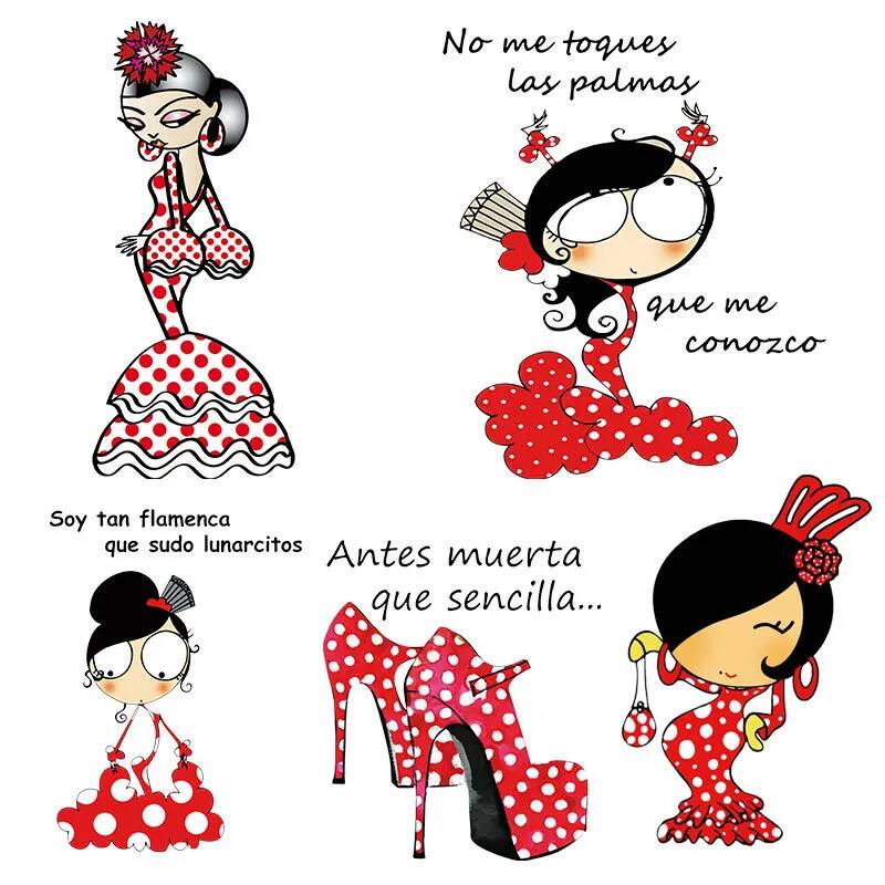 Worbla Thermoplastic - Parches con diseño flamenco para planchar,