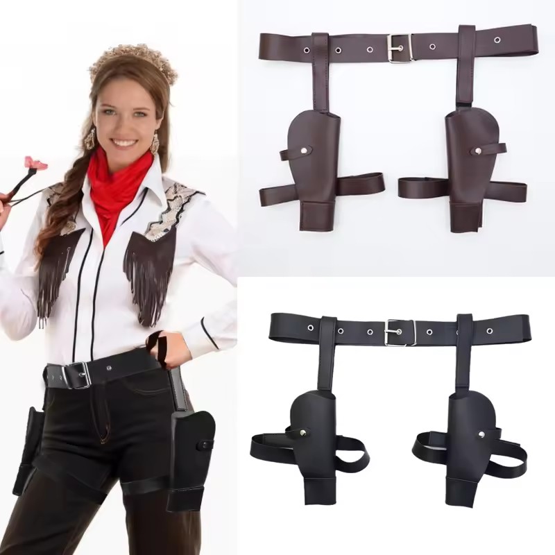 Cosplay Prop Pistol - Funda de cintura de cuero PU