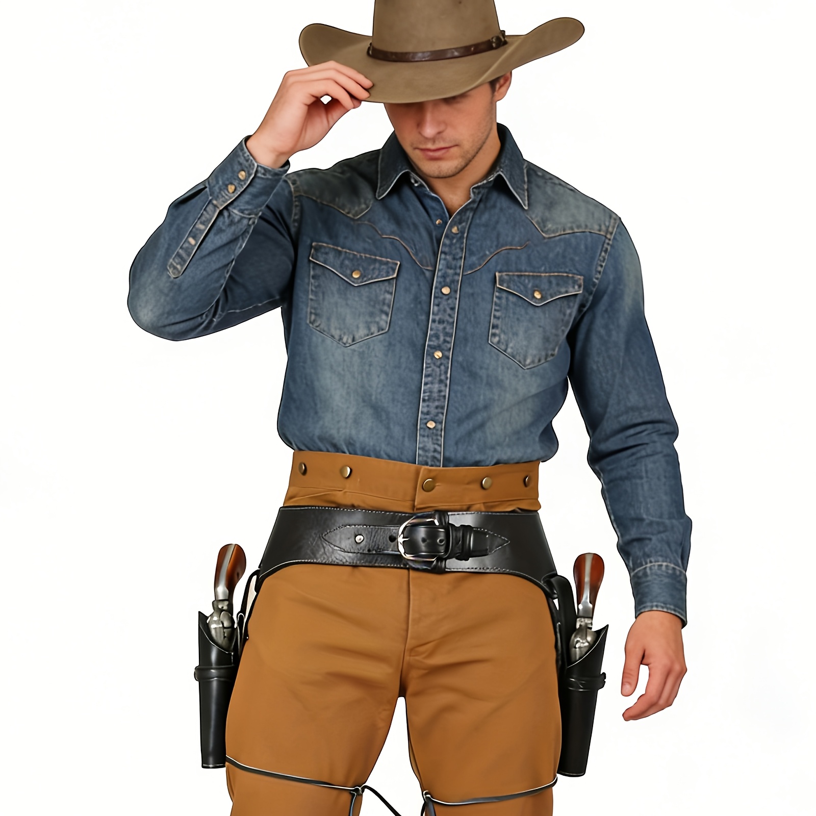 Cosplay Prop Pistol - Funda de pierna estilo vaquero vintage